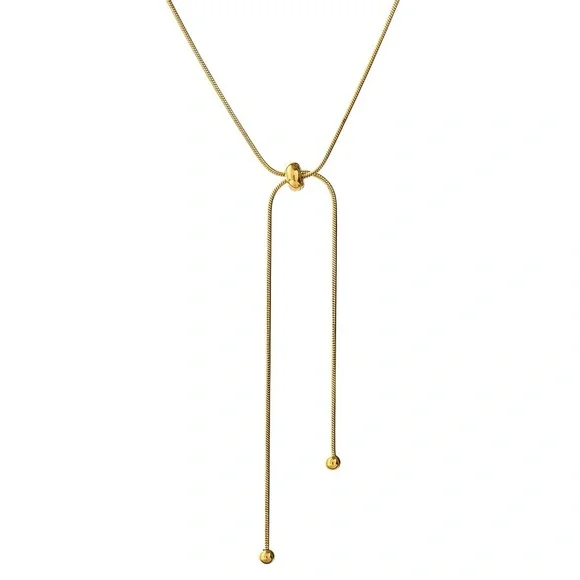 Elegant Gold Lariat Necklace - Picture 3 of 3